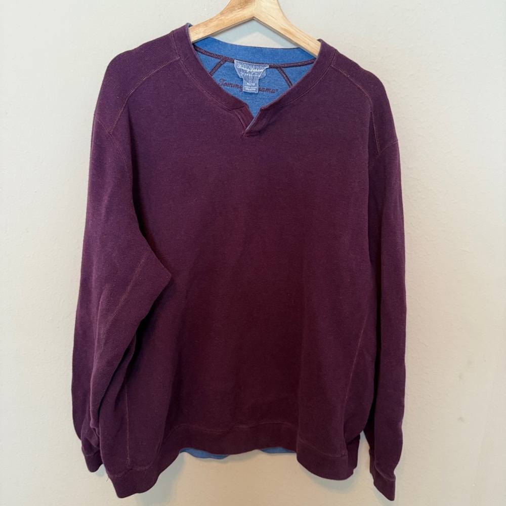 Tommy Bahama Sweater Men XL Maroon Flipshore Abaco Reversible Rockshade